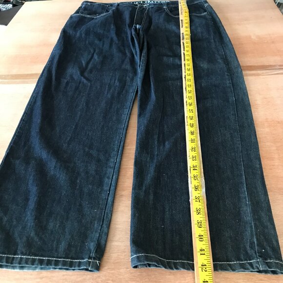 Ecko Unltd 72+ Loose Jeans Men 38 Black High Rise Stretch Skater Grunge 18003 - Picture 6 of 12